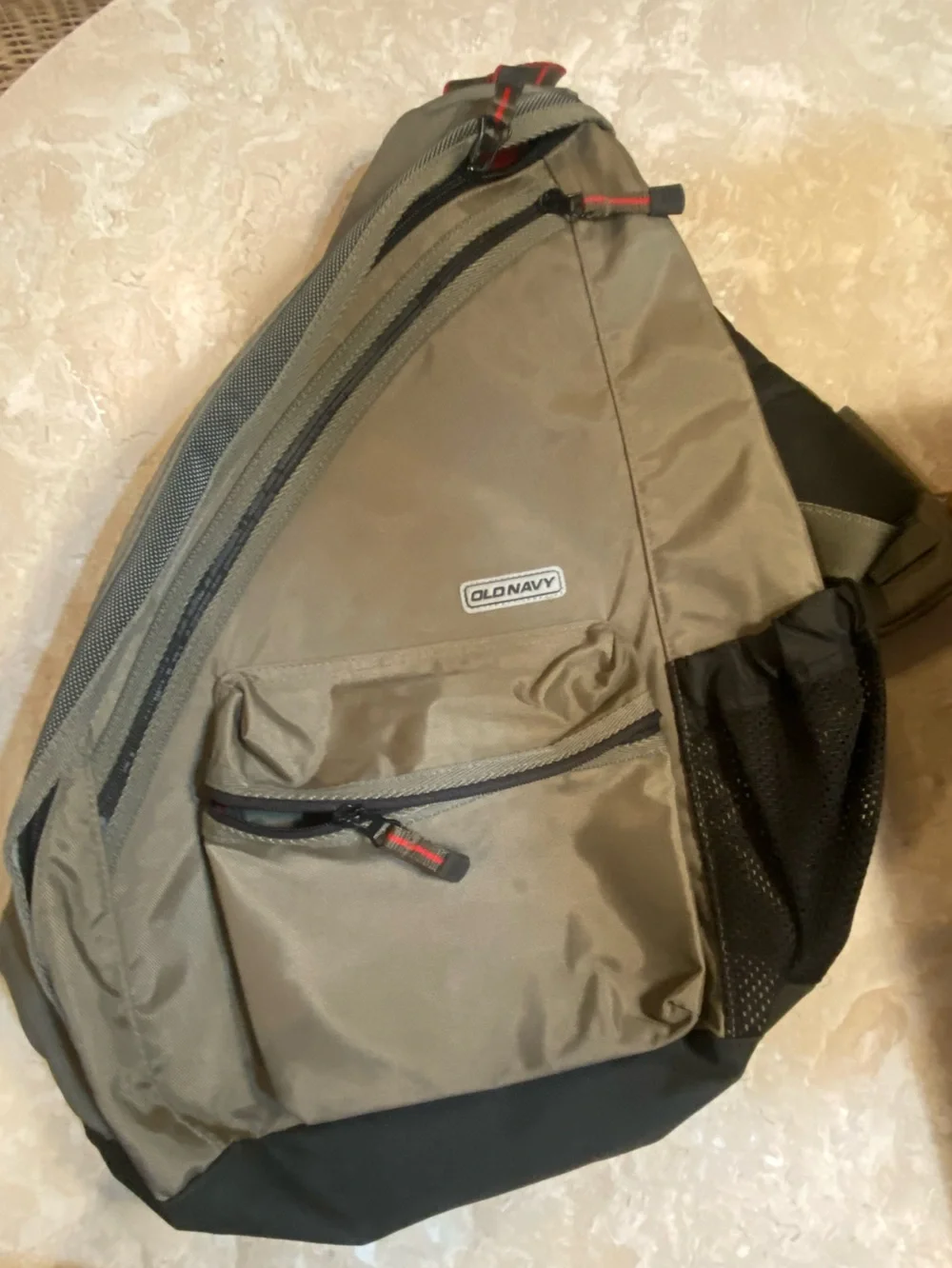 Old Navy Olive and Black Sling Backpack